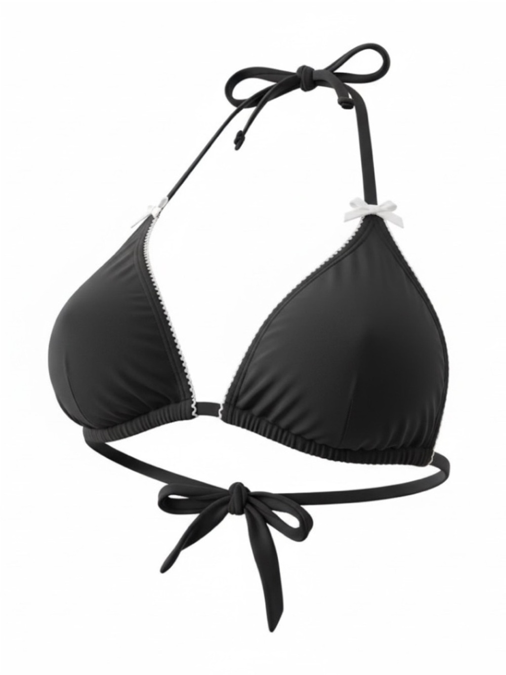 Classic Black Triangle Bikini Top - Women Swim